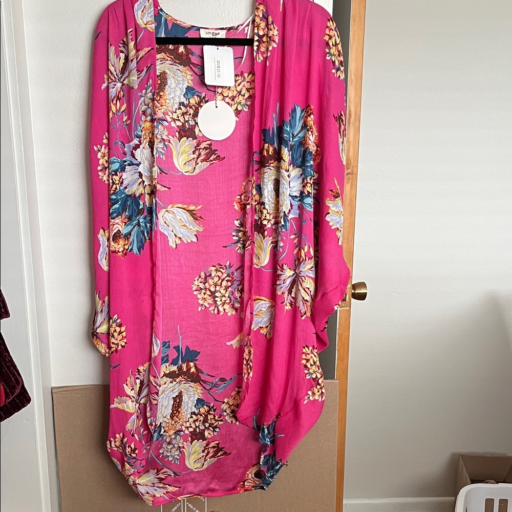 Umgee Pink Floral Kimono